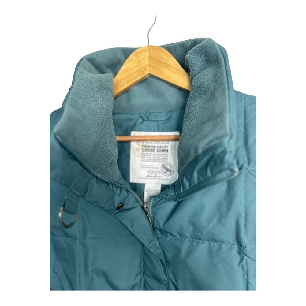 Eddie Bauer EB700 Premium Goose Down Full Zip‎ Puffer Vest Women's Size SP Green - Picture 3 of 12